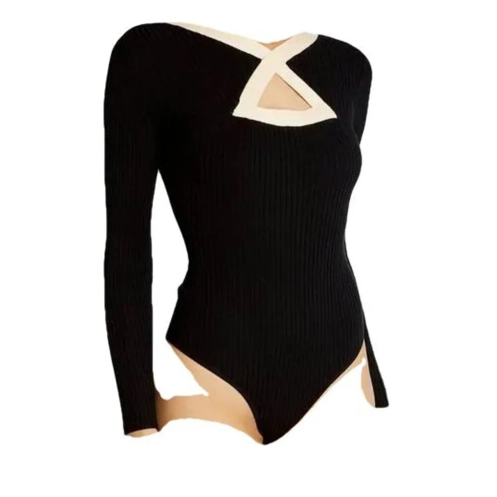 Sandro Malanna cut-out knitted bodysuit